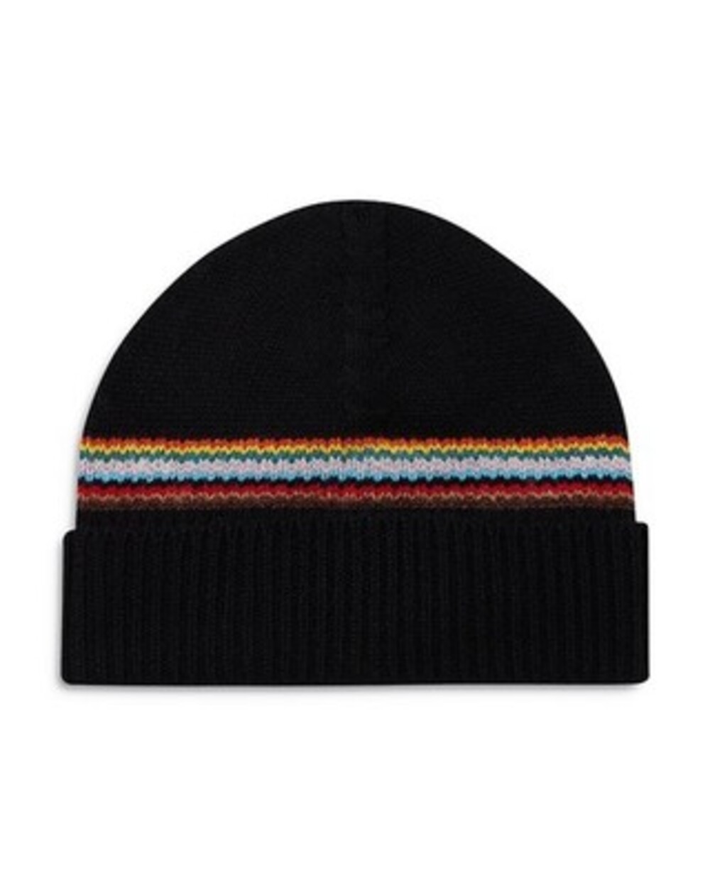 Paul Smith Lambswool Signature Block Stripe Beanie Hat Men's OS Black Multi